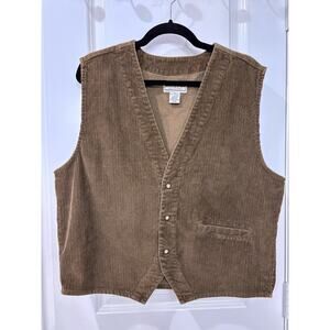 Arizona Jean Company 90’s Brown Corduroy Vest Vintage Size Medium